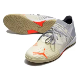 Chuteira Futsal Bege e Cinza